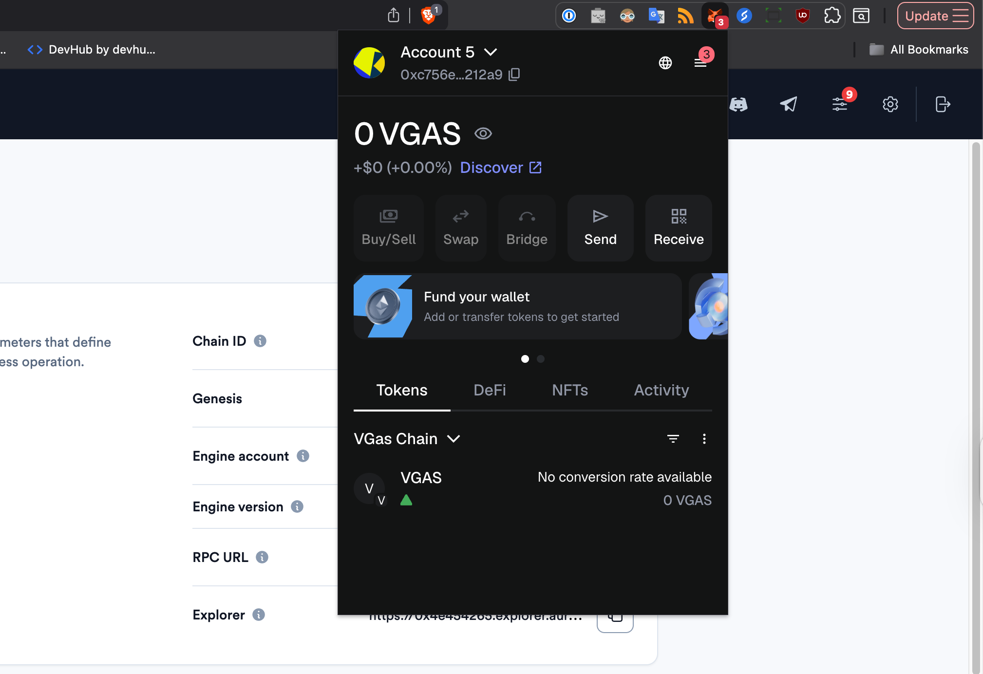 chain added to wallet screenshot