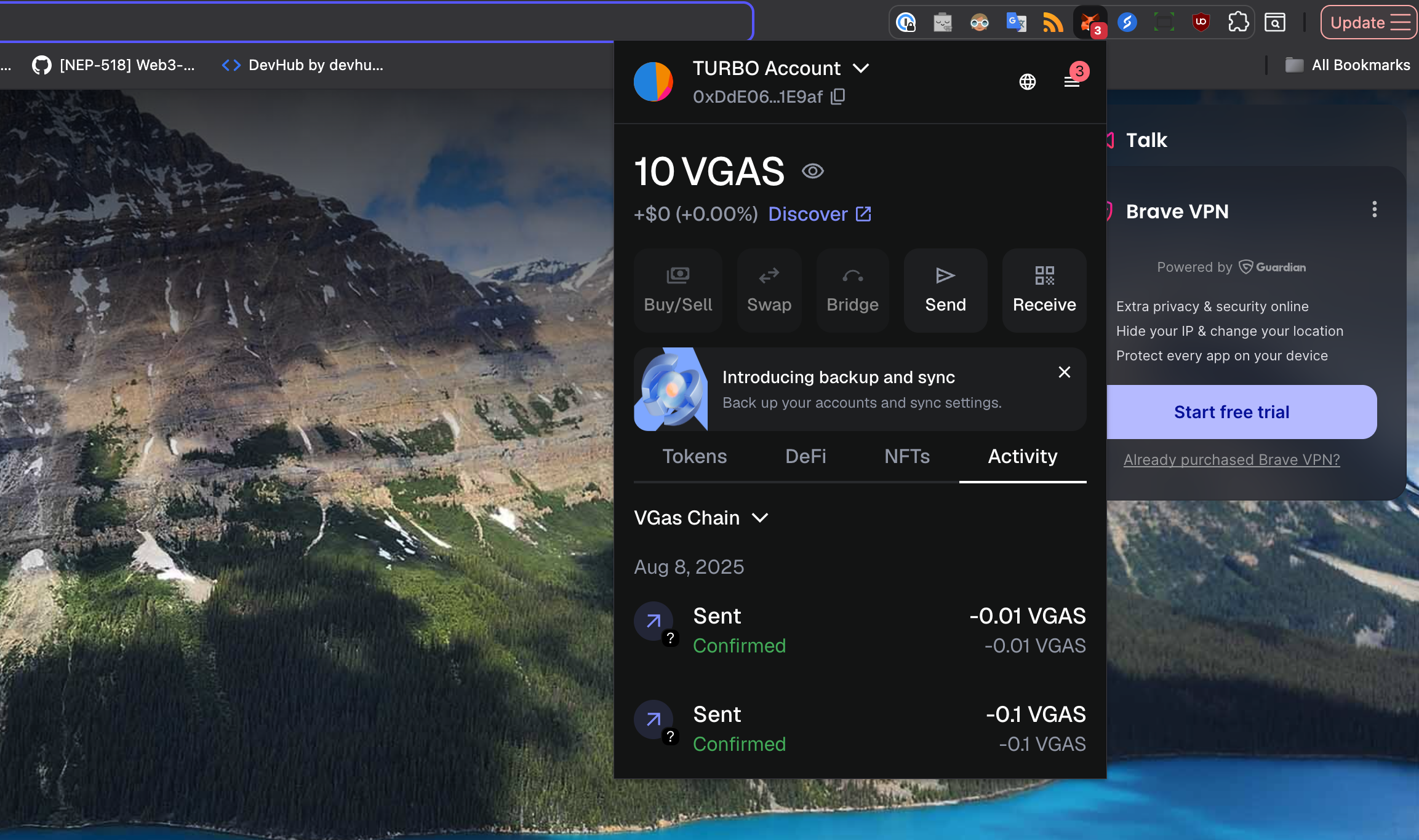 updated balance in MetaMask after bridging funds