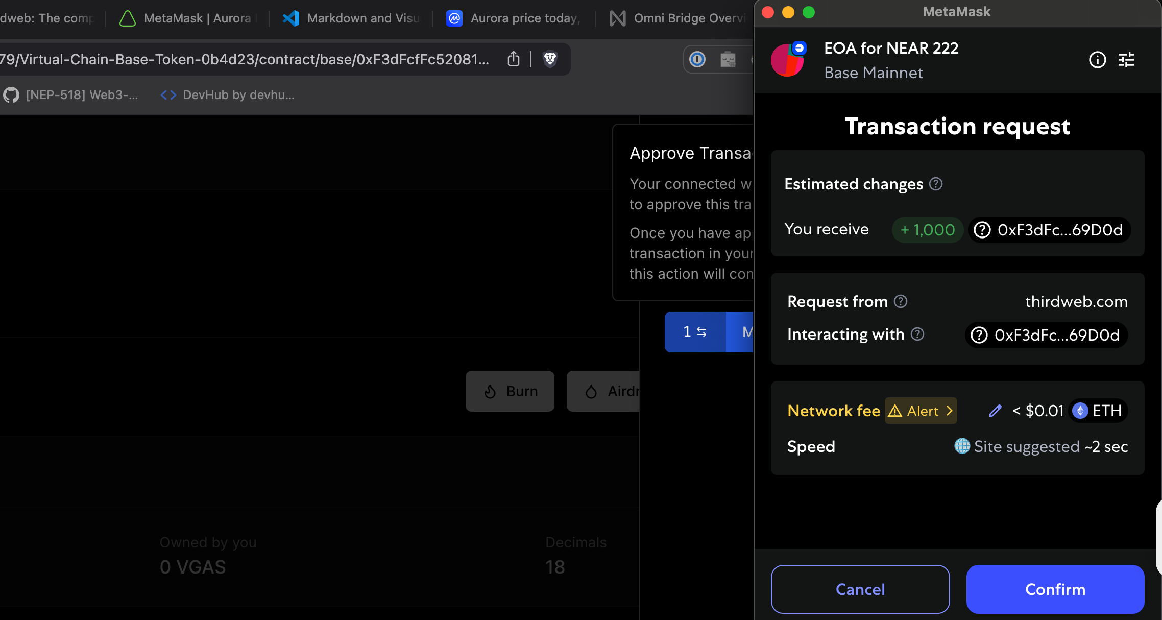 mint transaction in wallet